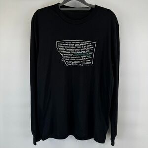 Speech Therapist Montana SLP Black Long Sleeve Shirt Size Large Crew Neck